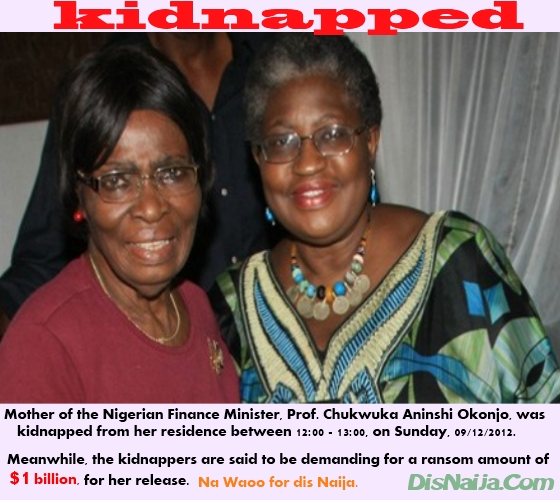 Nigerian Finance Minister's Mother, Prof. Chukwuka Aninshi Okonjo, Kidnapped